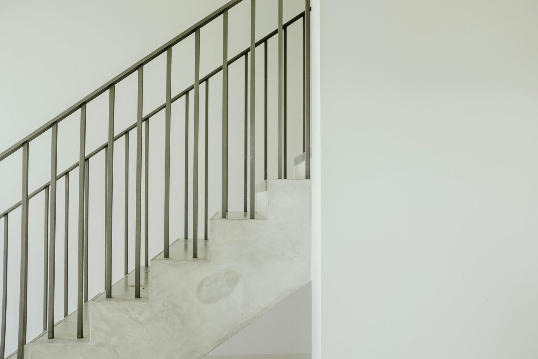Minimal steel stair railing